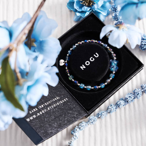 Einhorn Blau | Silber | Schimmerndes Bärenarmband